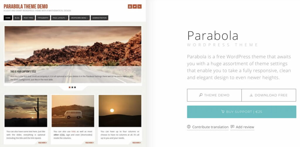 Descargar Parabola WordPress Theme